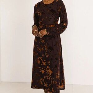 bohme Brown Velvet Midi Dress
